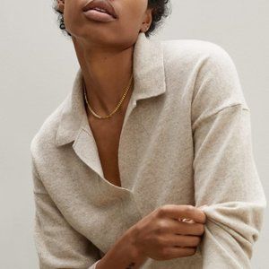 Everlane Cashmere Polo Sweater Oatmeal XS